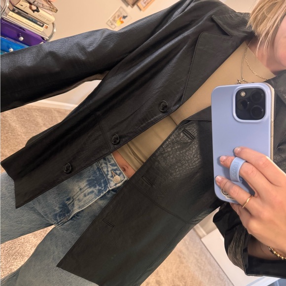 Faux Leather - Worthington Blazer - Size Large - womens - Picture 2 of 9